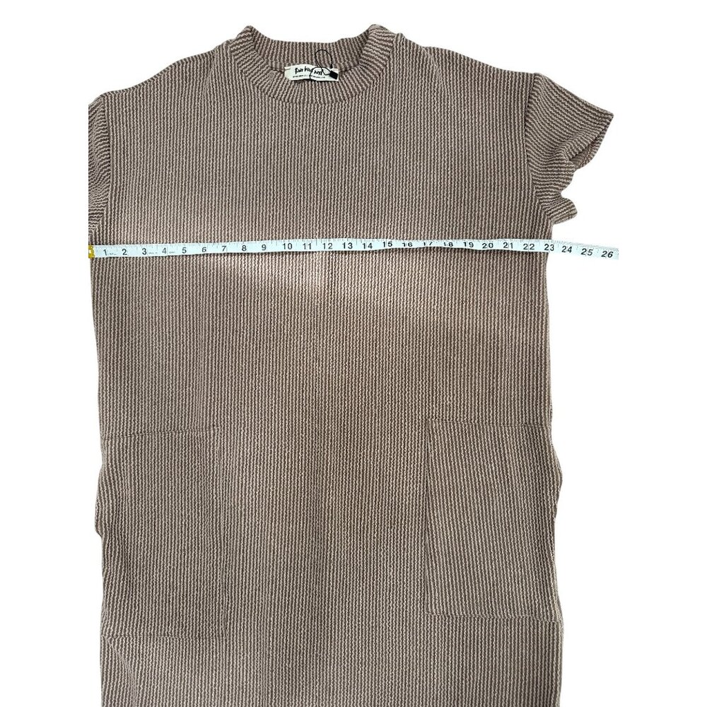 Three Bird Nest Womens Maxi Dress Ribbed Short Sleeve Pockets Size L NEW - Picture 5 of 7